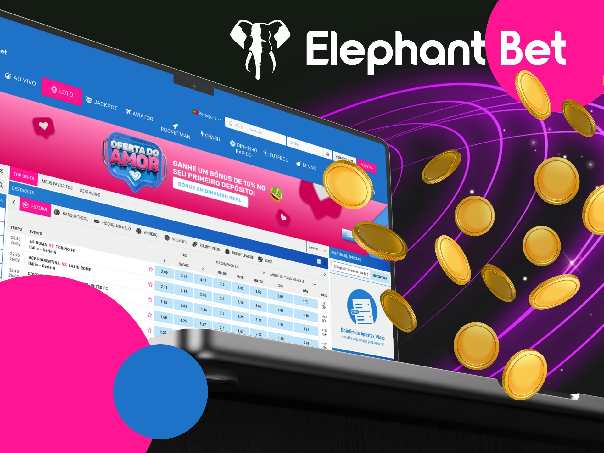 Depósito e levantamento Elephant Bet