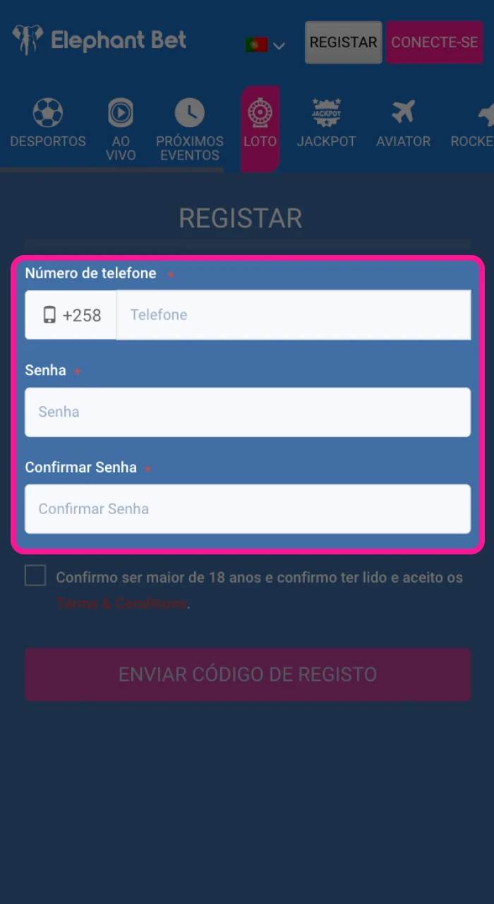 3. Preenche todos os campos